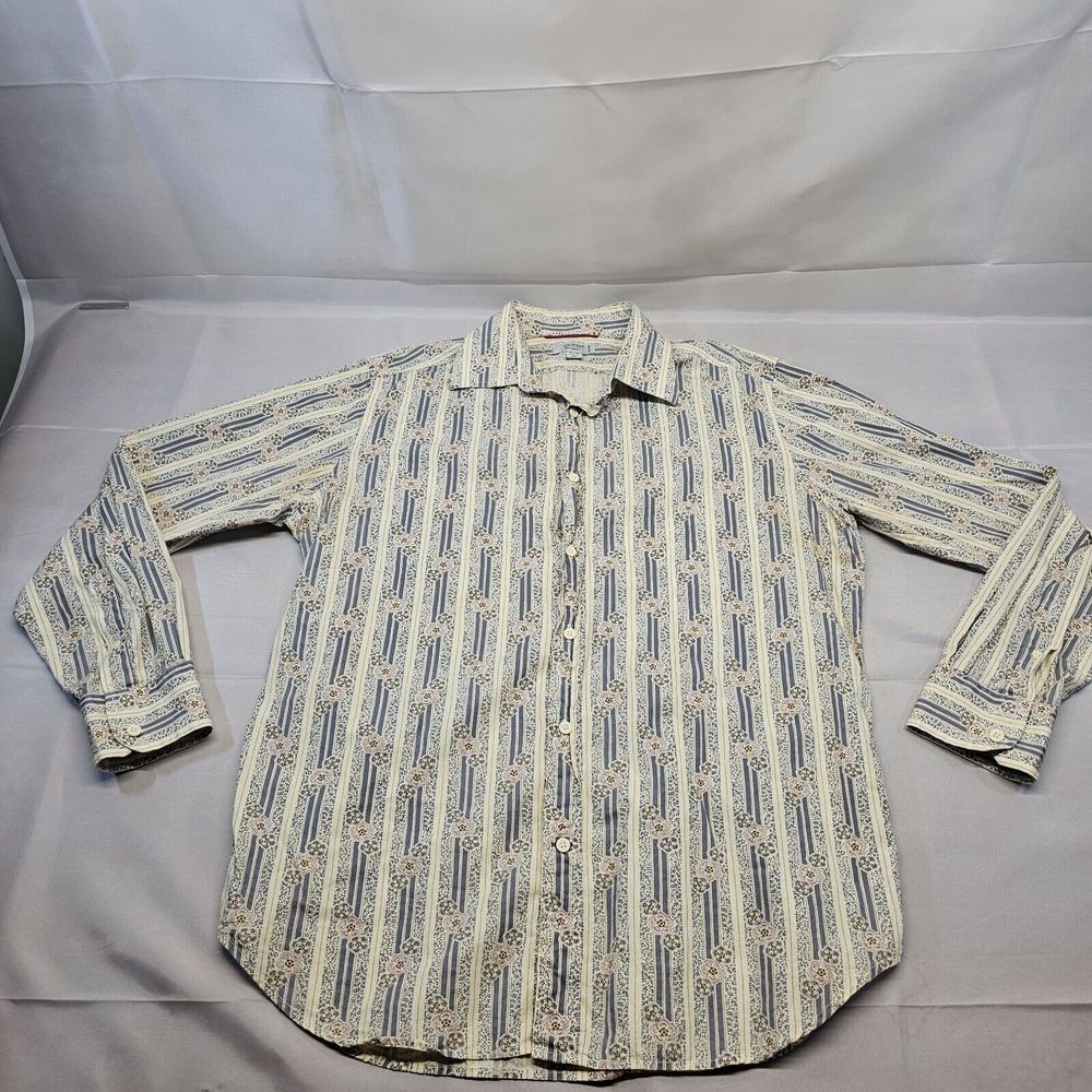 Guess Mens Floral Print Lk G‎ Sleeve Button Down Shirt Size XL
